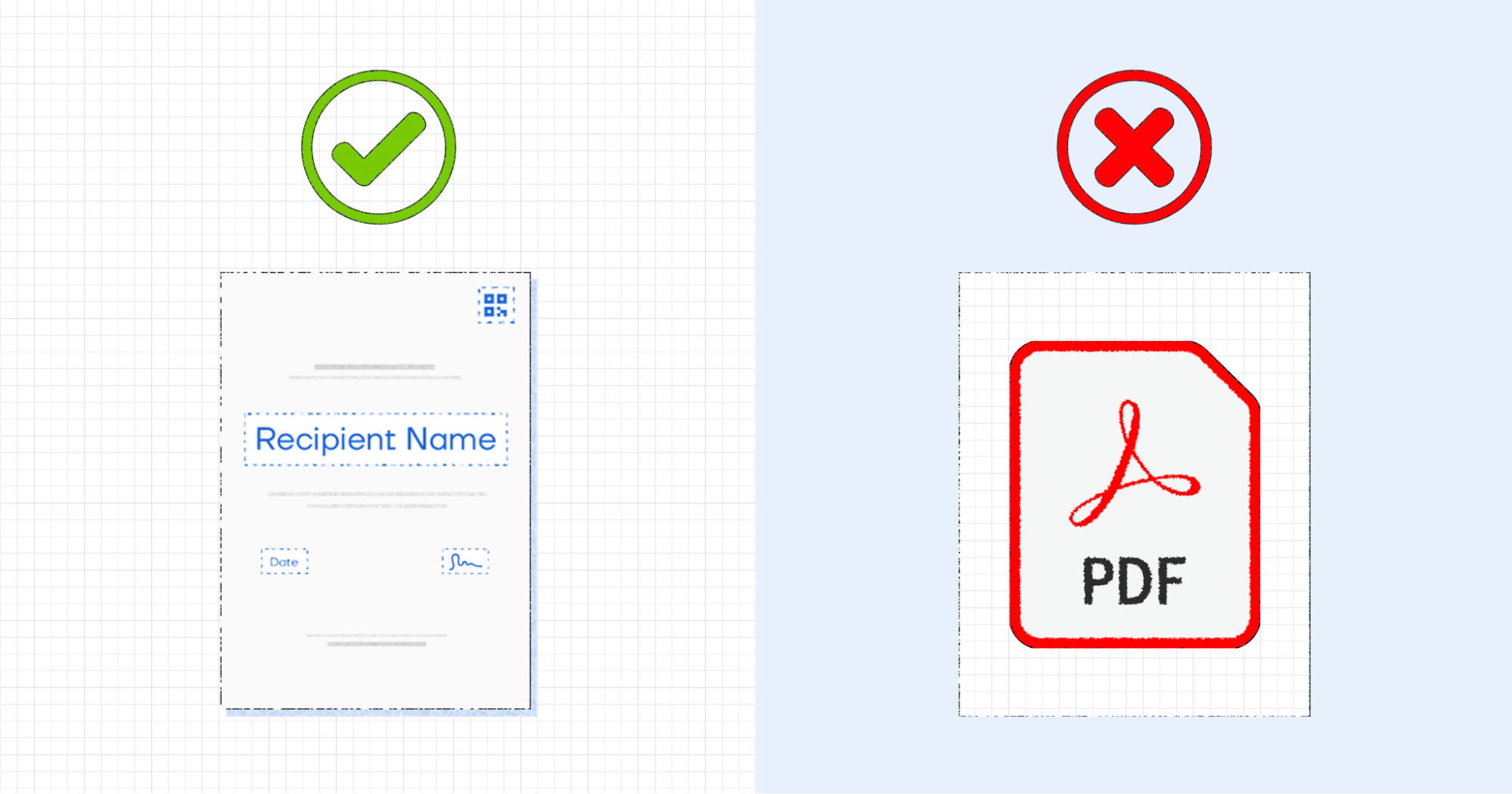 The pros and cons of using PDF certificates vs digital credentials in the certification program. The pros and cons of using PDF certificates vs digital credentials in the certification program.