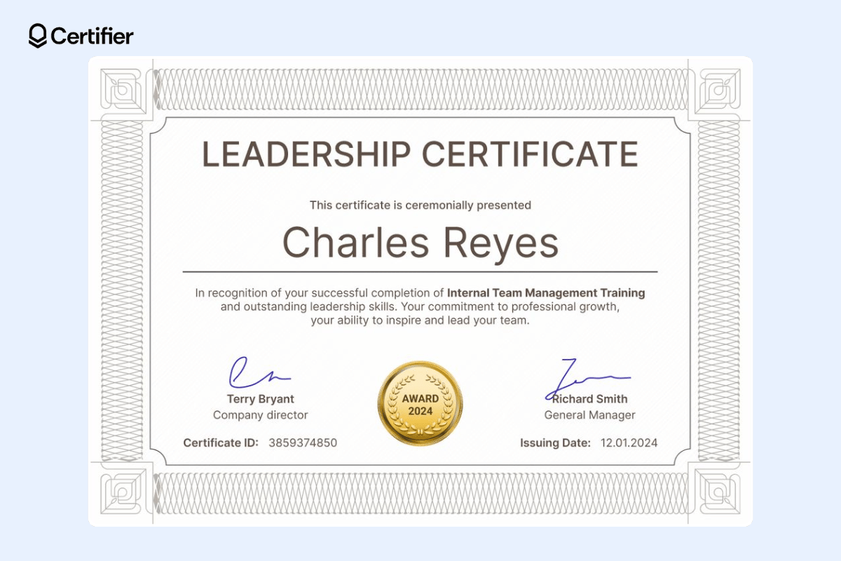 Leadership award certificate template free with majestic borders and elements. Leadership award certificate template free with majestic borders and elements.