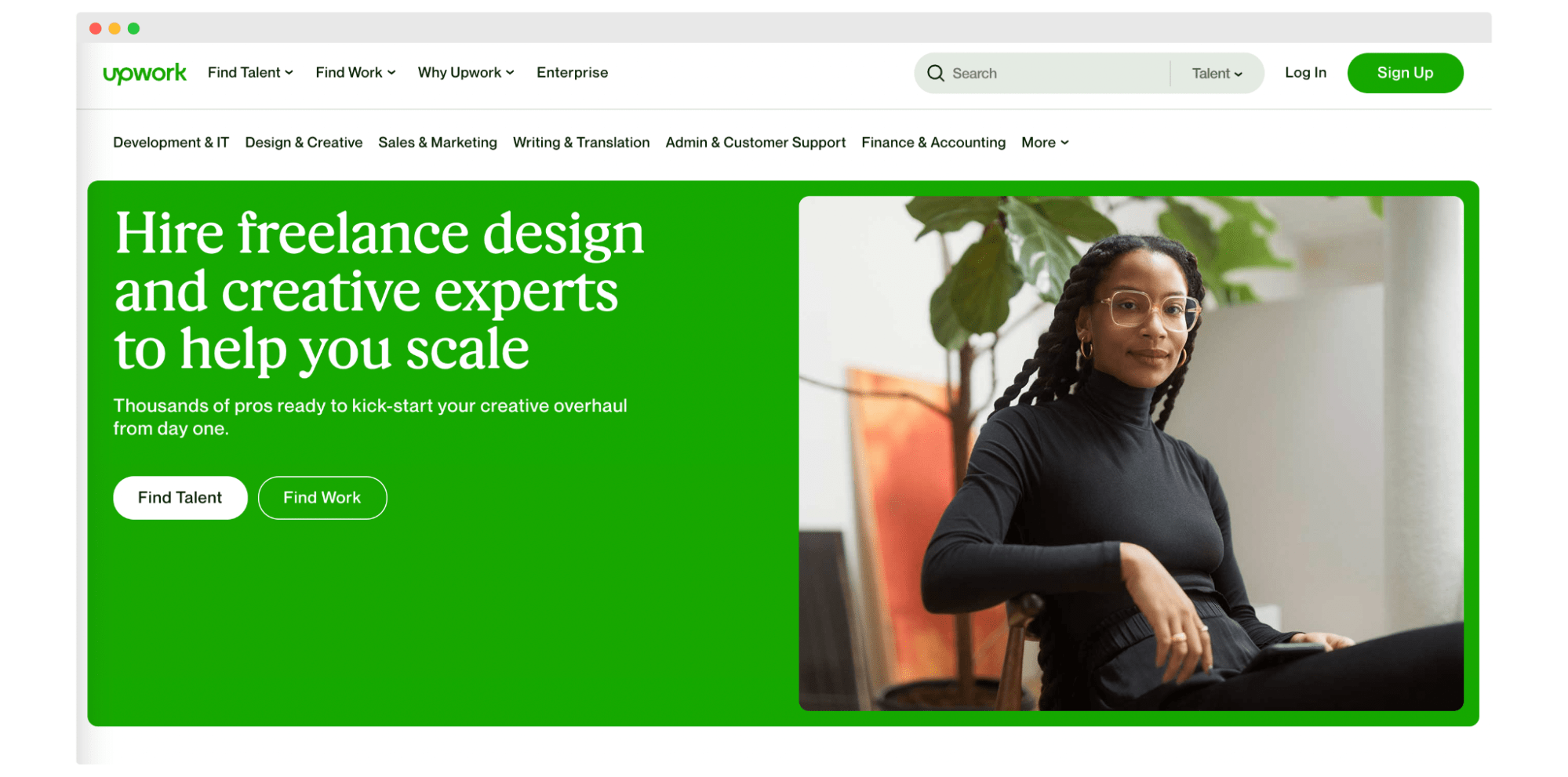 UpWork interface. UpWork interface.