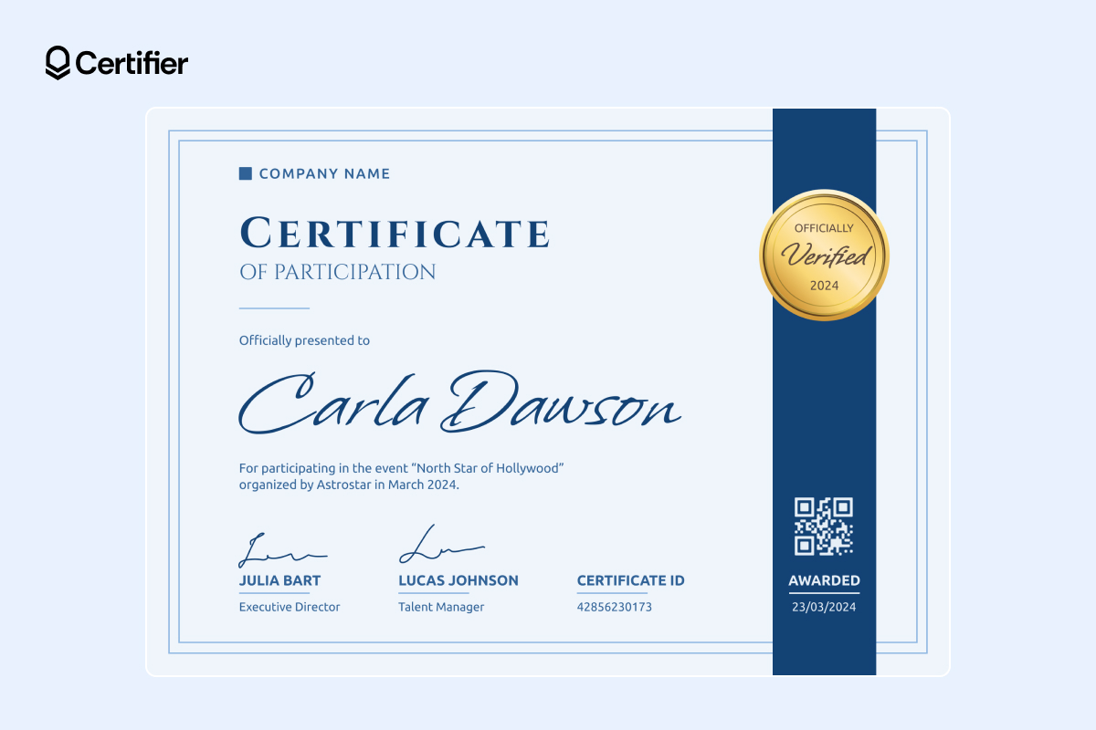 Employee certificate from certificate of participation templates Employee certificate from certificate of participation templates
