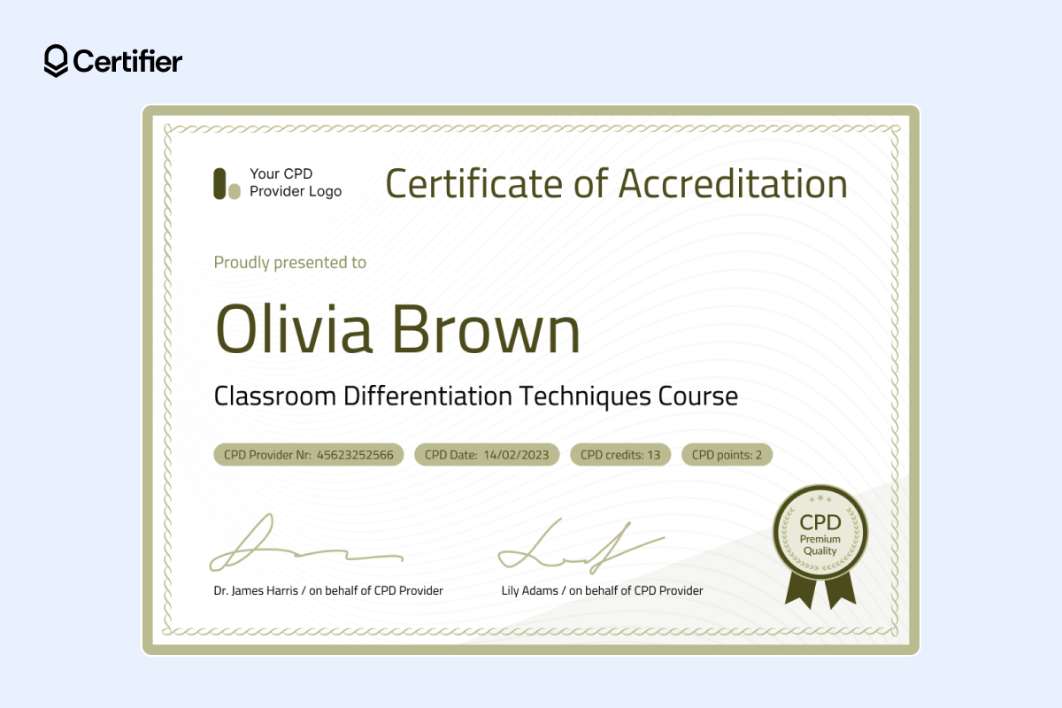 Green-bordered completion certificate template with signature lines and QR code, perfect for corporate governance course completions Green-bordered completion certificate template with signature lines and QR code, perfect for corporate governance course completions