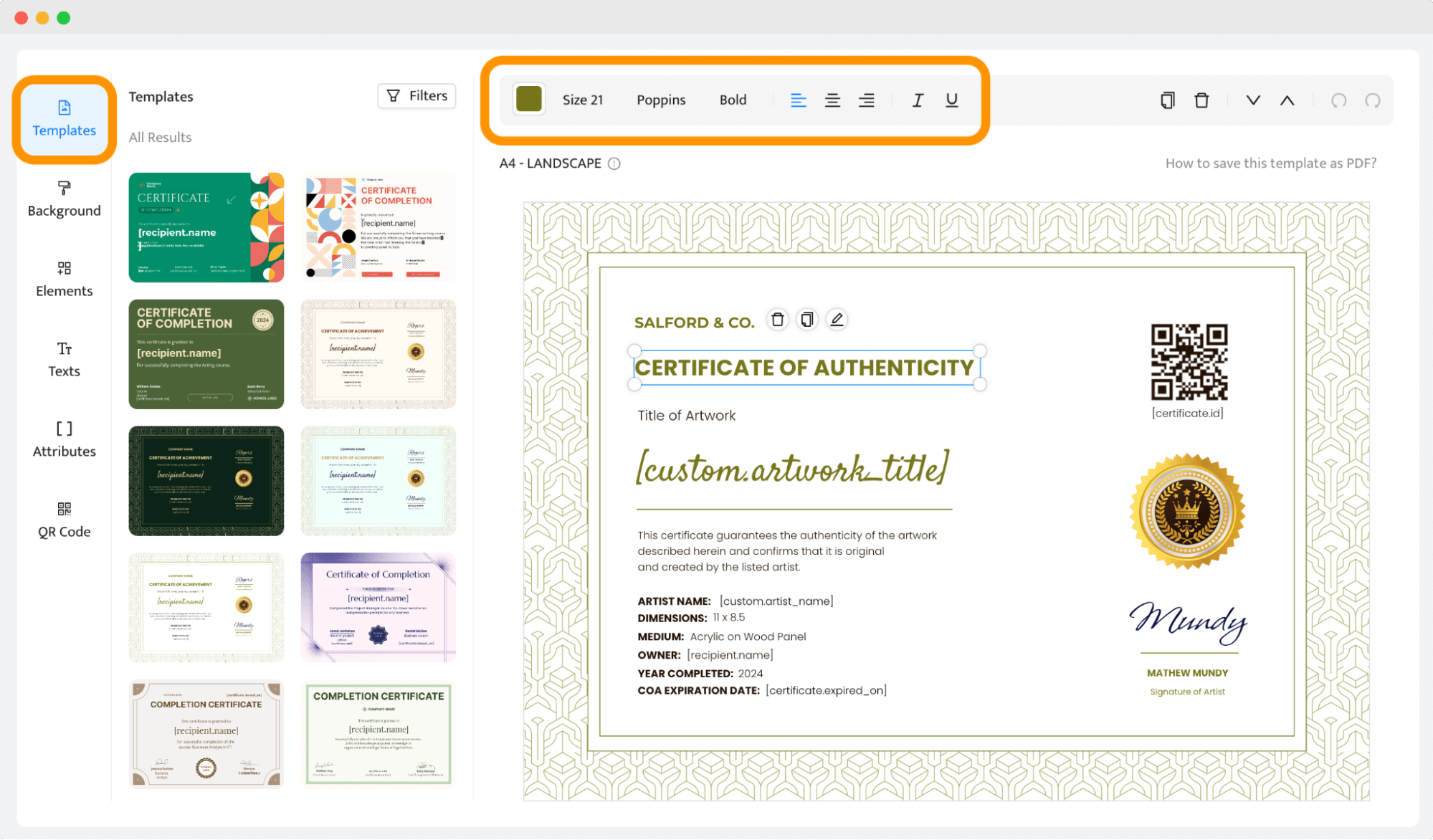 Creating and adjusting the certificate of authentication template. Creating and adjusting the certificate of authentication template.