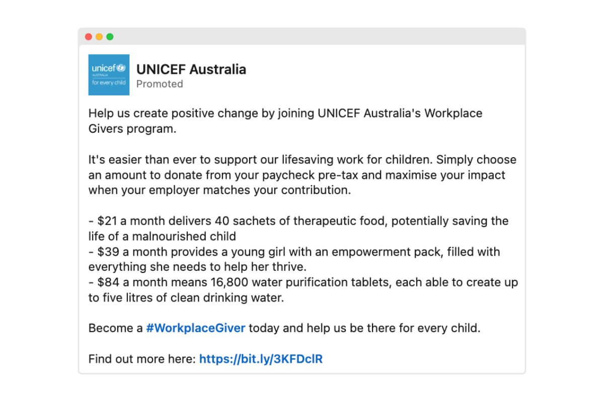 UNICEF example that illustrates how much help costs to maintain the transparency. UNICEF example that illustrates how much help costs to maintain the transparency.