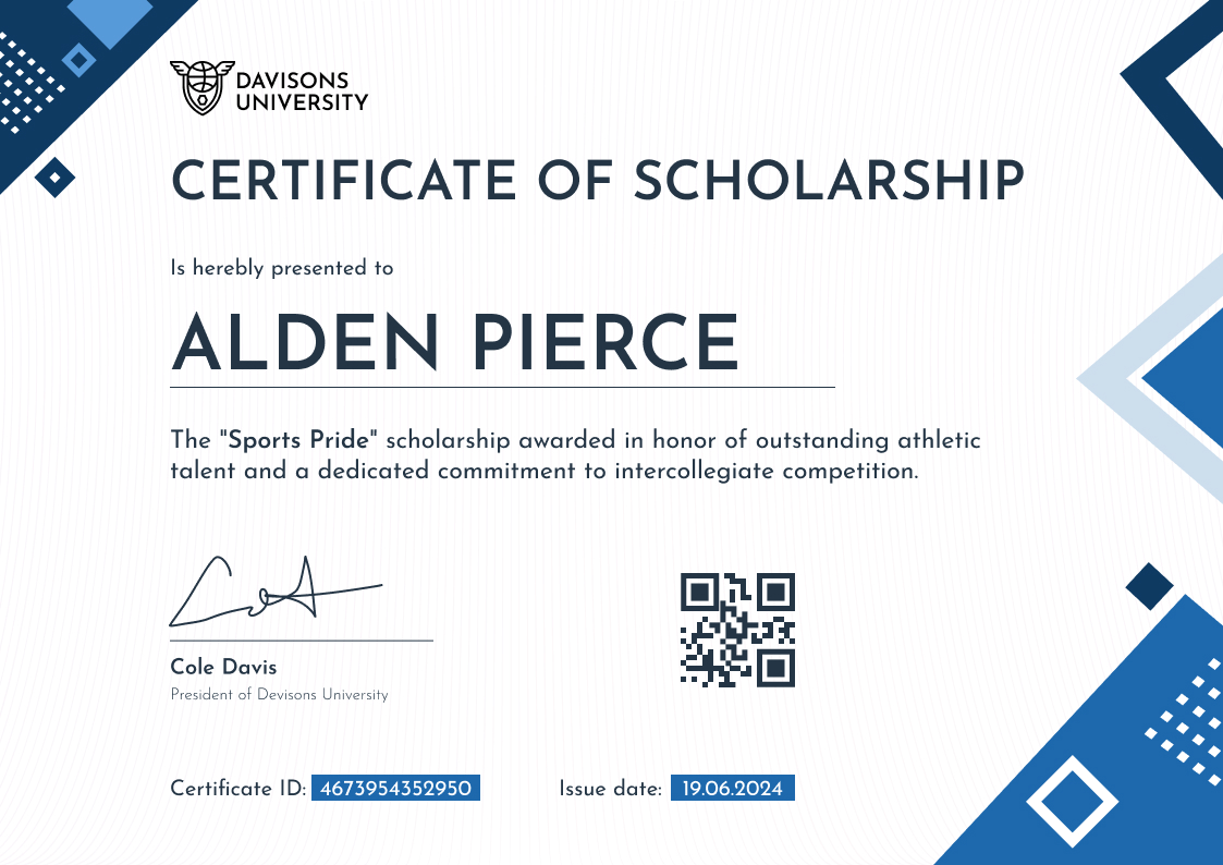 Cheerful and modern scholarship award certificate template Cheerful and modern scholarship award certificate template