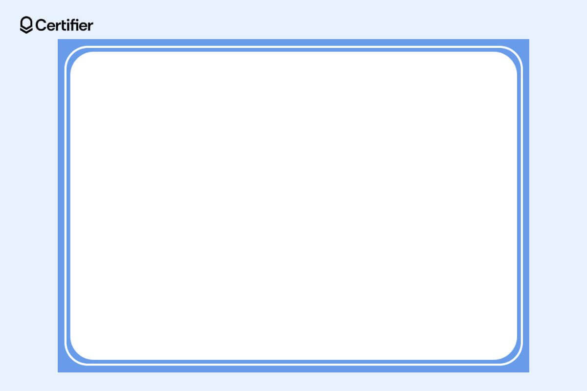 Horizontally certificate with a simple blue certificate border, ideal for academic or professional use. Horizontally certificate with a simple blue certificate border, ideal for academic or professional use.