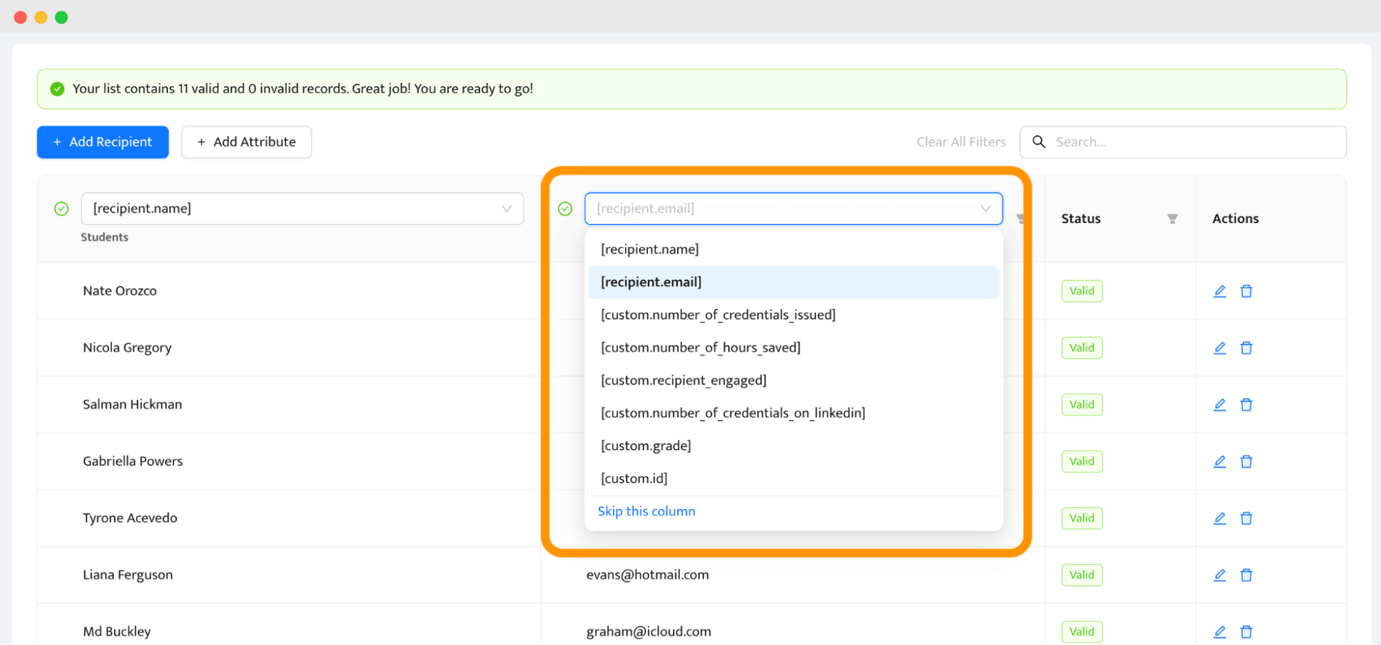 Mapping the dynamic attributes with the data from the spreadsheet to make membership certificates in bulk. Mapping the dynamic attributes with the data from the spreadsheet to make membership certificates in bulk.