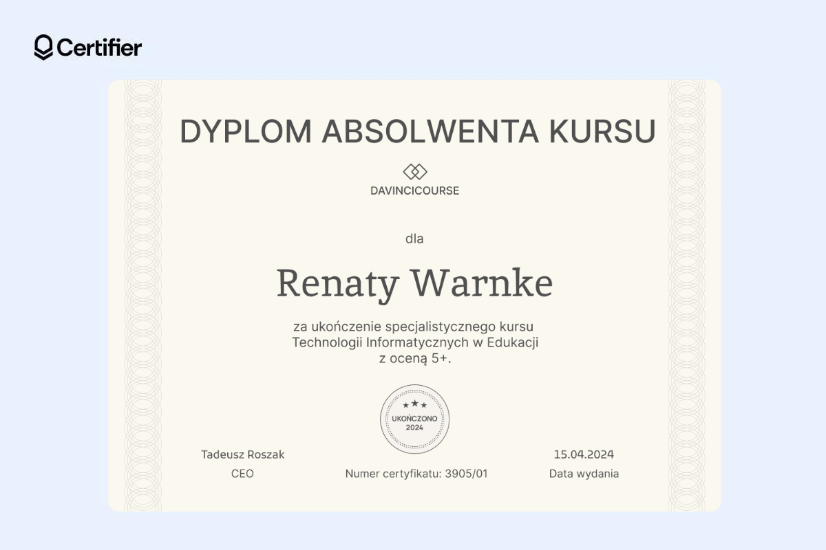 Prosty beżowy dyplom absolwenta kursu. Prosty beżowy dyplom absolwenta kursu.