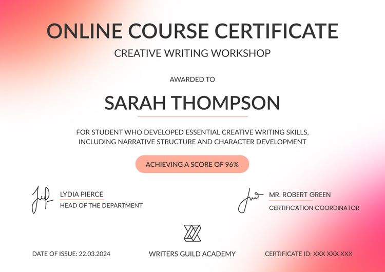 Course Delightful and modern course certificate template