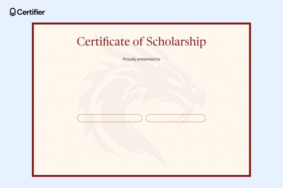 Certificate of appreciation background design empty with a subtle dragon watermark on a beige background. Certificate of appreciation background design empty with a subtle dragon watermark on a beige background.