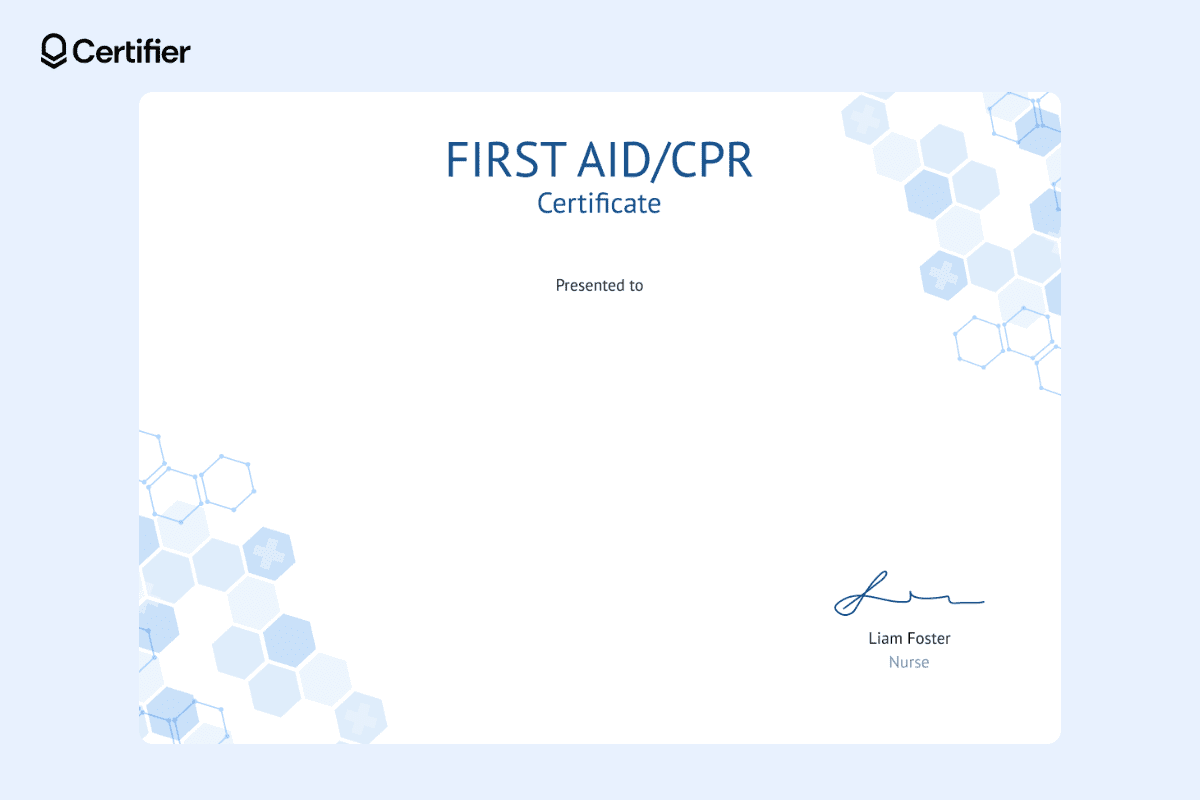 Certificate background design blank with a light blue hexagonal pattern. Certificate background design blank with a light blue hexagonal pattern.