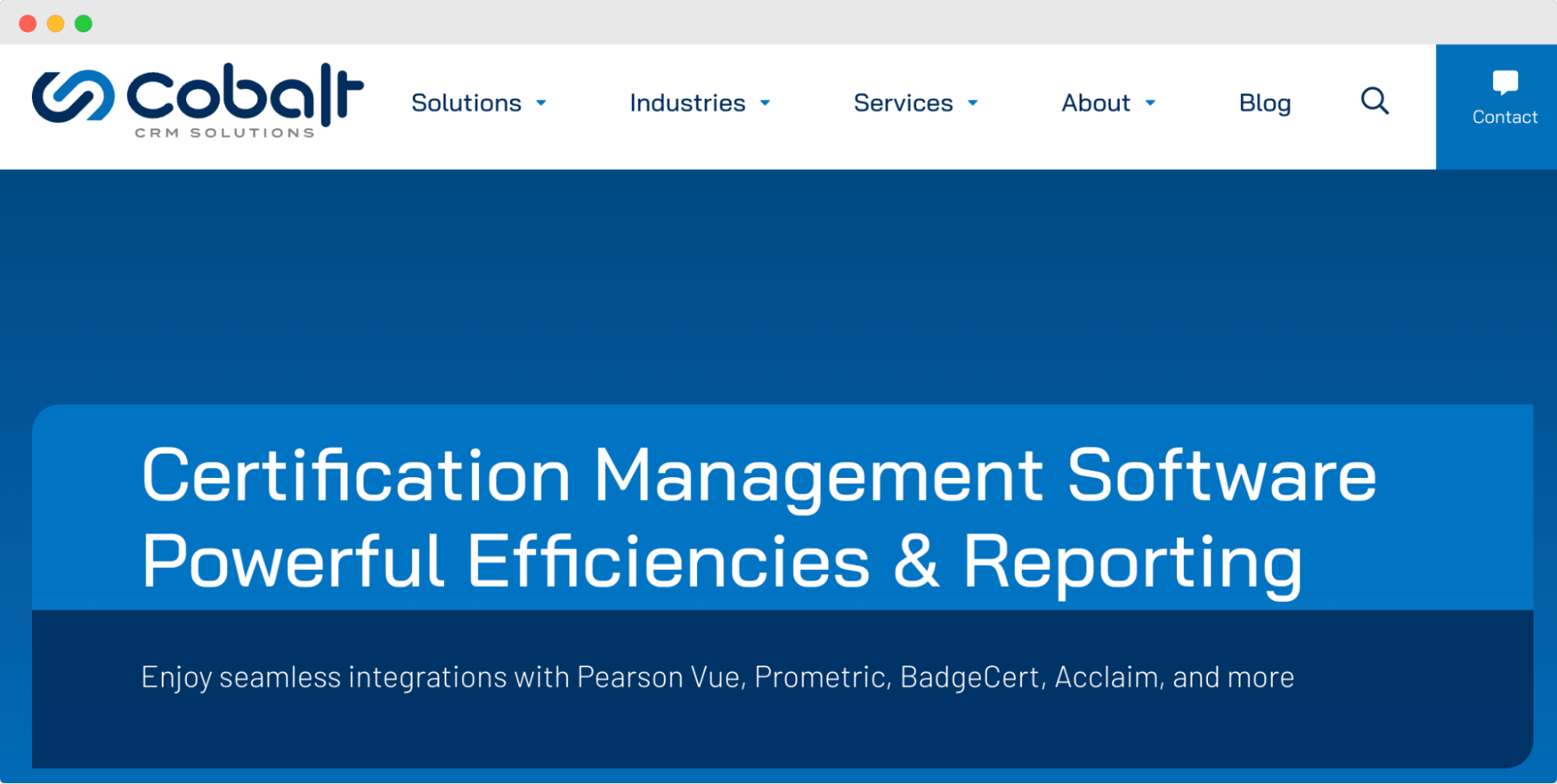 Cobalt certification software homepage. Cobalt certification software homepage.