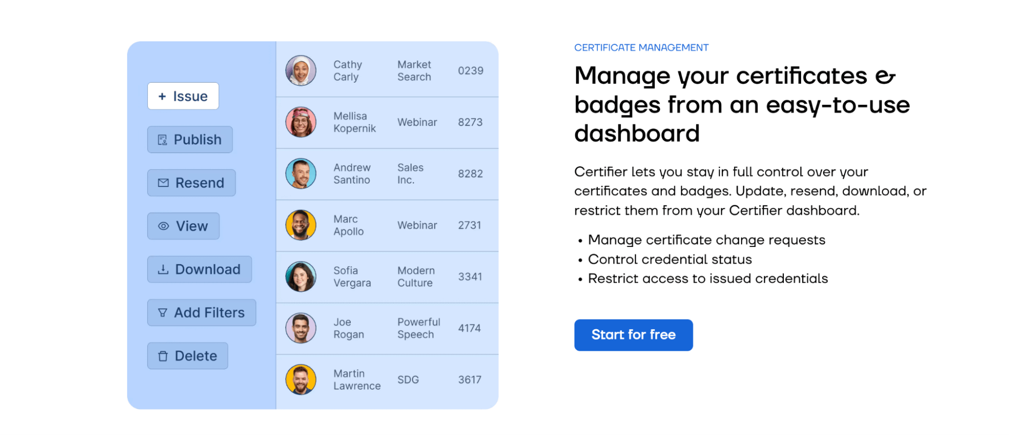 The best certification management software and CTA to sign up for free. The best certification management software and CTA to sign up for free.