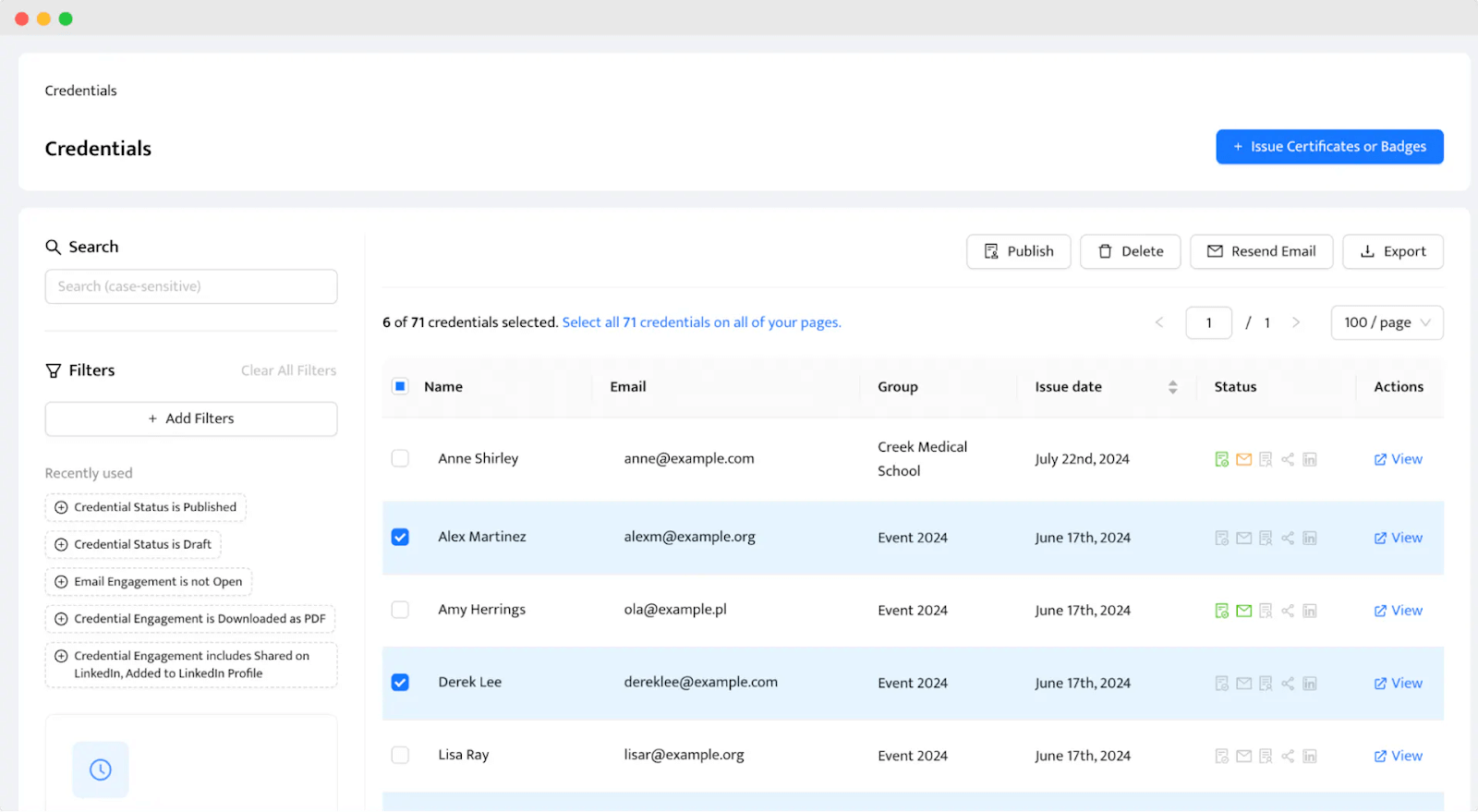 Certifier certificate tracking capability on display. Certifier certificate tracking capability on display.