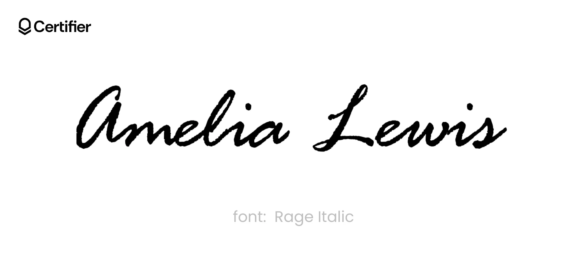 The Rage Italic font presented as the best one for a watermark signature The Rage Italic font presented as the best one for a watermark signature