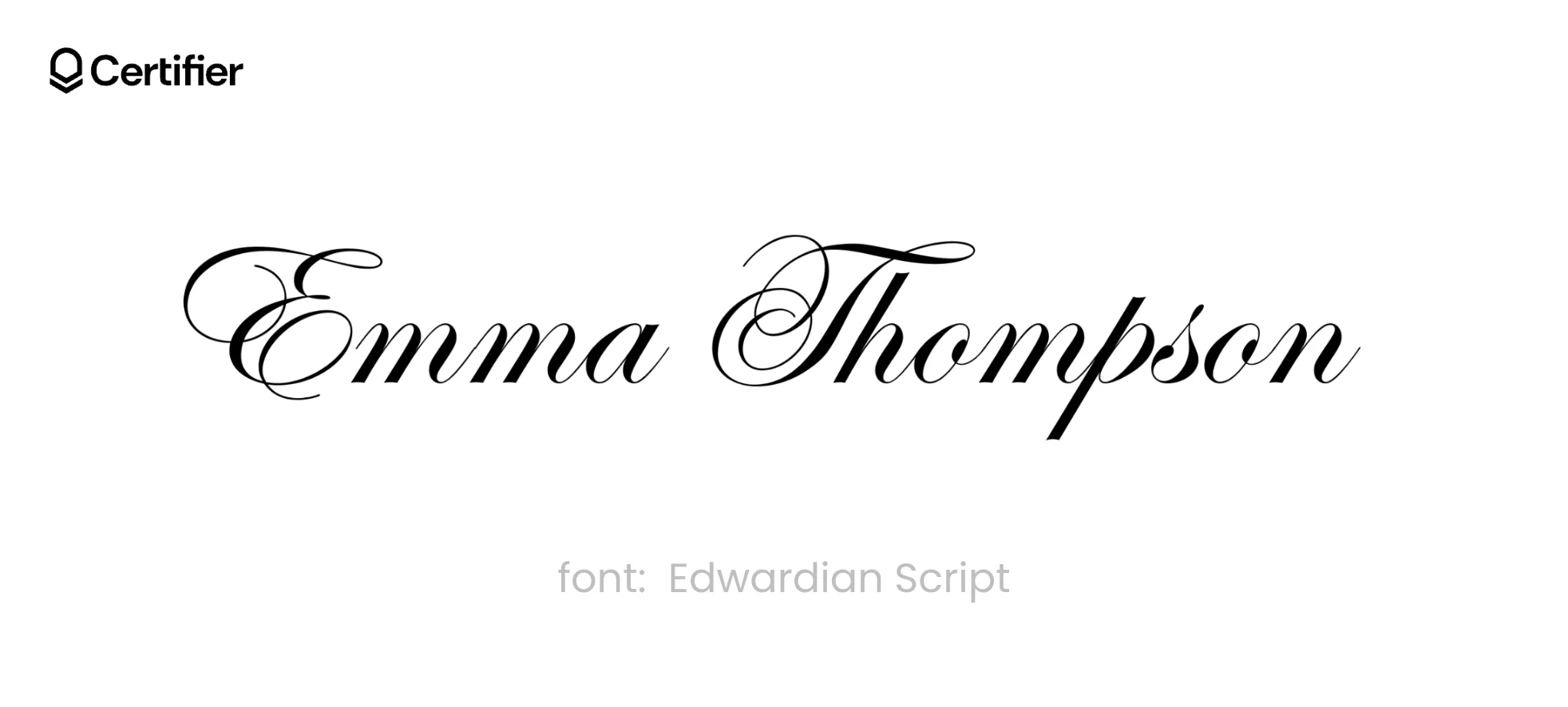 A traditional calligraphy font called Edwardian Script presented on a white background A traditional calligraphy font called Edwardian Script presented on a white background