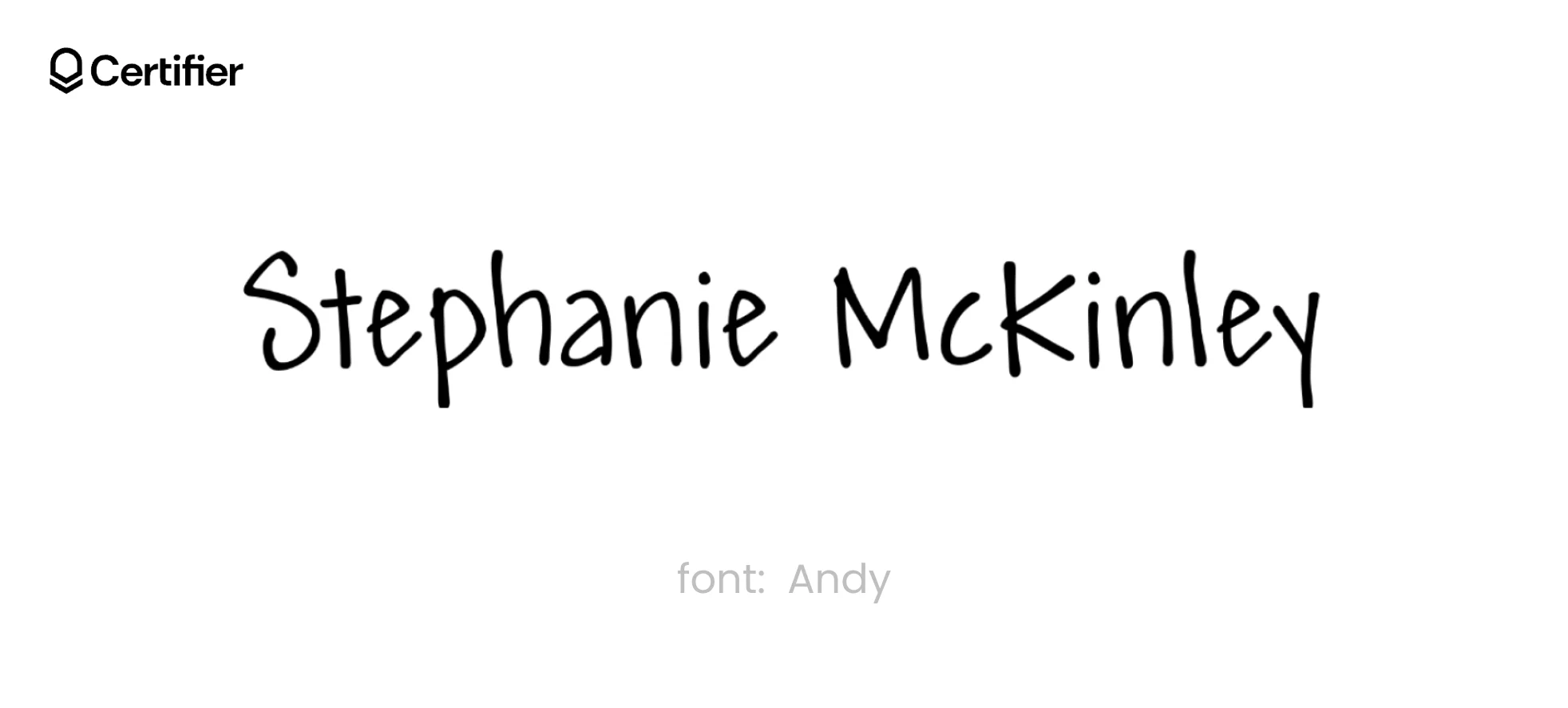 The Andy font presented on a white background The Andy font presented on a white background