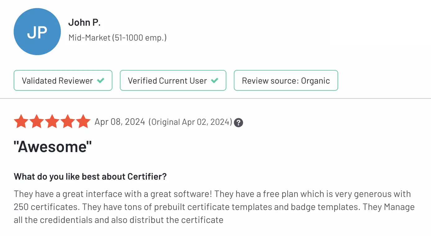 Certifier G2 review Certifier G2 review