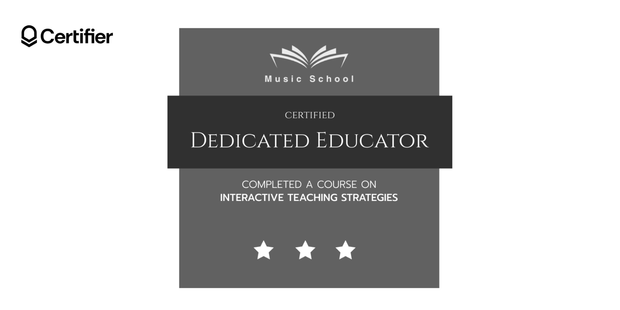 A digital badge from Certifier for a A digital badge from Certifier for a