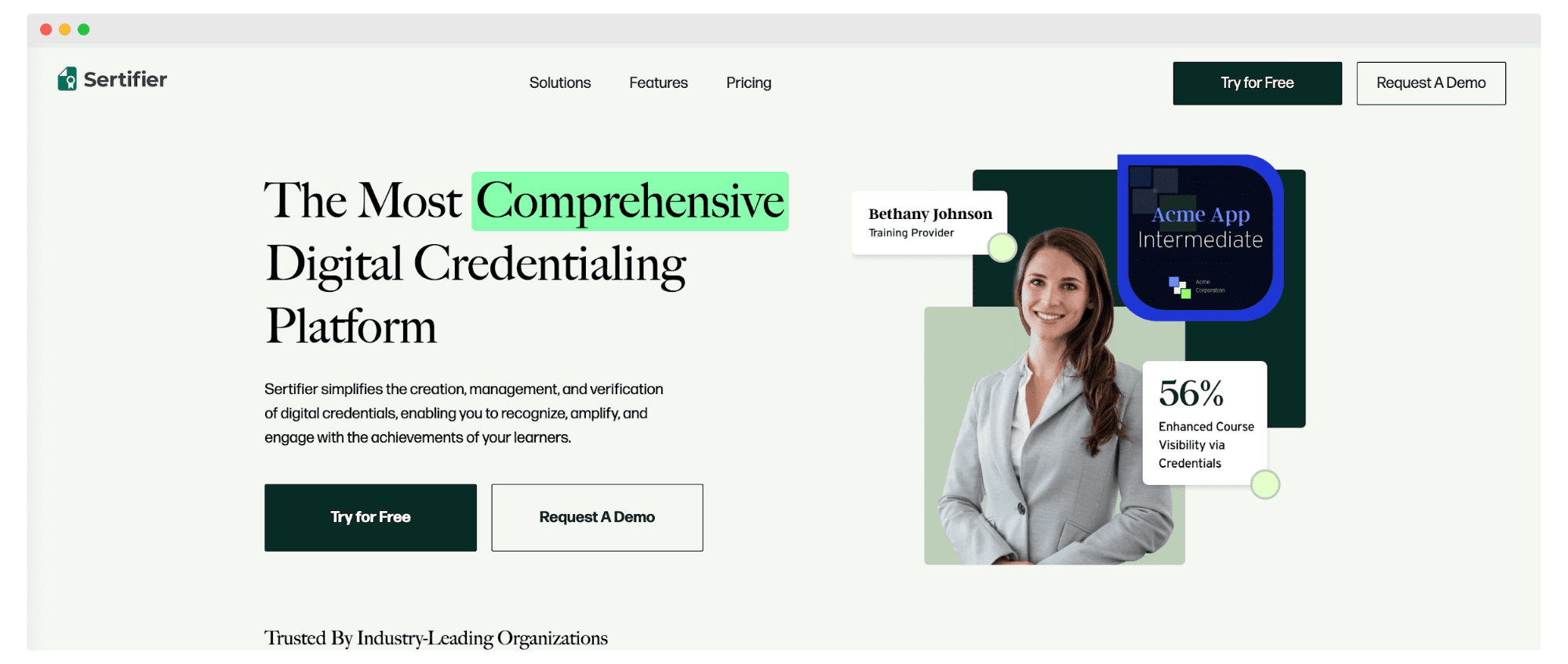 Sertifier's homepage offers a professional certificate maker as an Accredible competitors, featuring digital credential issuance, advanced integrations, and cost-effective plans for users. Sertifier's homepage offers a professional certificate maker as an Accredible competitors, featuring digital credential issuance, advanced integrations, and cost-effective plans for users.