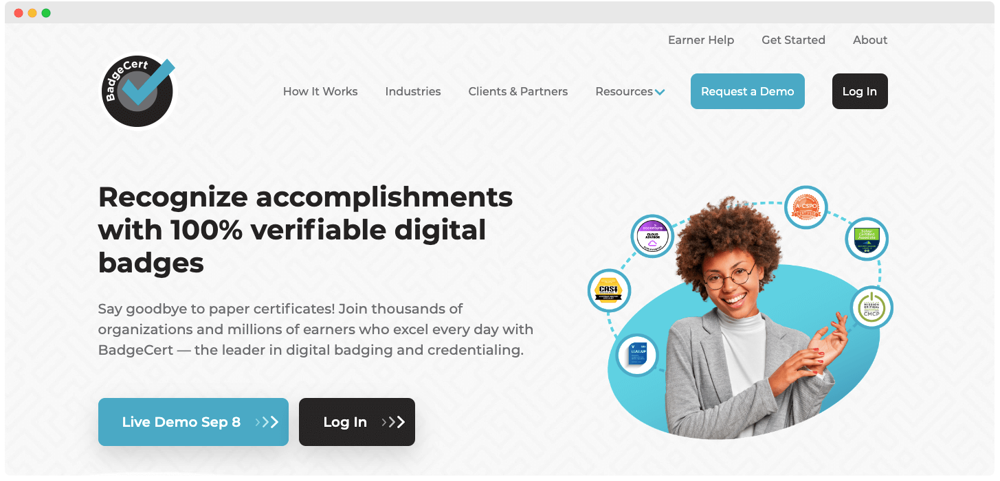 BadgeCert showcases its platform for issuing verifiable digital credentials, competing with Accredible and Credly, offering digital wallet cards and a user-friendly interface for educational institutions. BadgeCert showcases its platform for issuing verifiable digital credentials, competing with Accredible and Credly, offering digital wallet cards and a user-friendly interface for educational institutions.