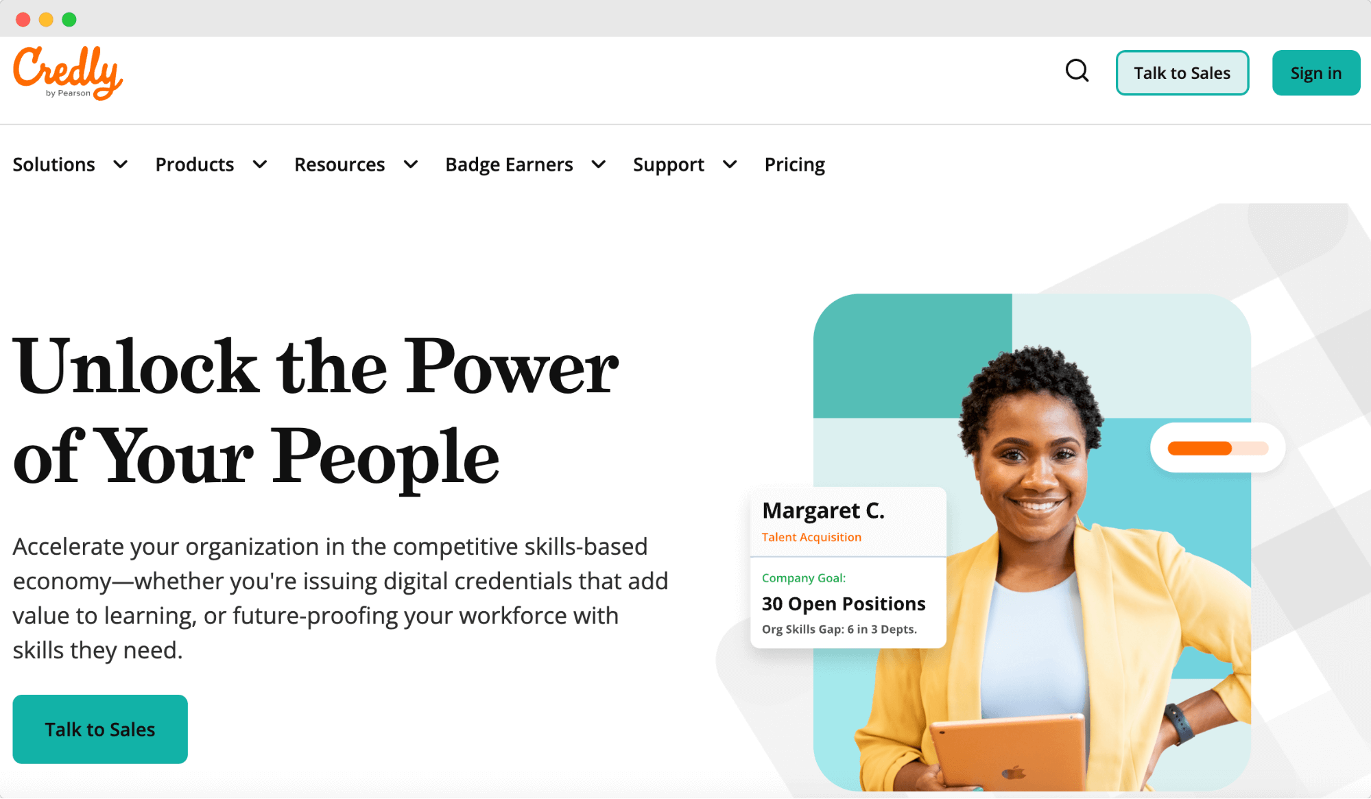 Credly's homepage emphasizes the power of issuing digital credentials, presenting itself as one of the direct Accredible competitors, with a focus on connecting learners and customer satisfaction. Credly's homepage emphasizes the power of issuing digital credentials, presenting itself as one of the direct Accredible competitors, with a focus on connecting learners and customer satisfaction.