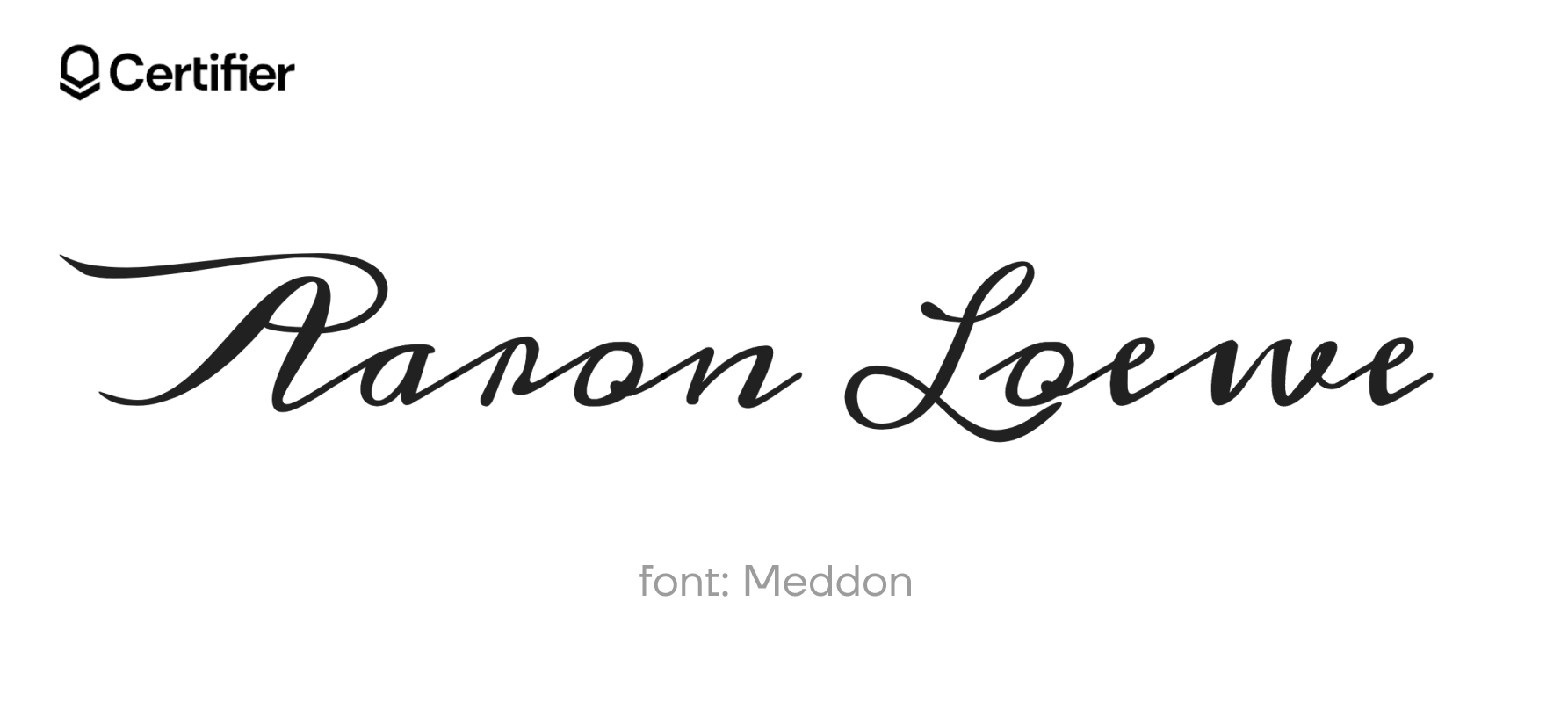 Meddon signature font on Google Docs, displaying a handwritten cursive style with flowing and elegant strokes. Meddon signature font on Google Docs, displaying a handwritten cursive style with flowing and elegant strokes.