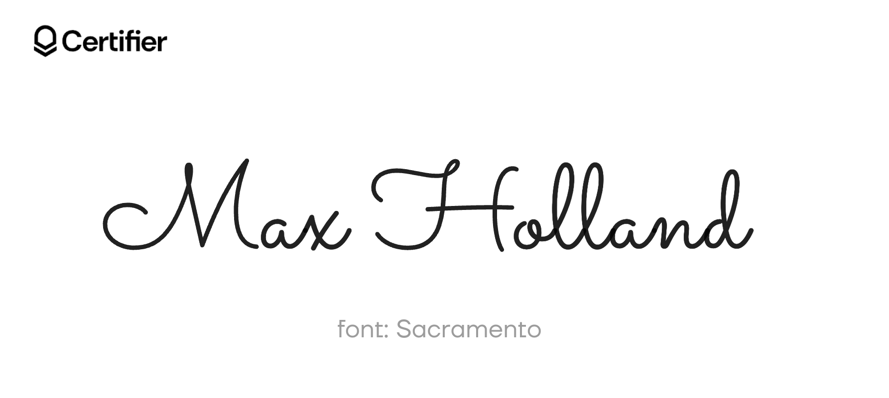 Sacramento signature font on Google Docs, showing a refined, thin cursive design ideal for formal document signatures. Sacramento signature font on Google Docs, showing a refined, thin cursive design ideal for formal document signatures.