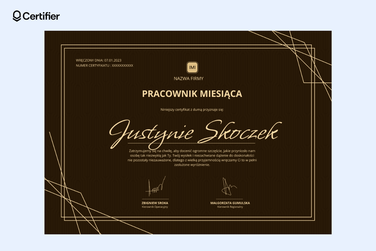 Elegancki i profesjonalny szablon certyfikatu. Elegancki i profesjonalny szablon certyfikatu.