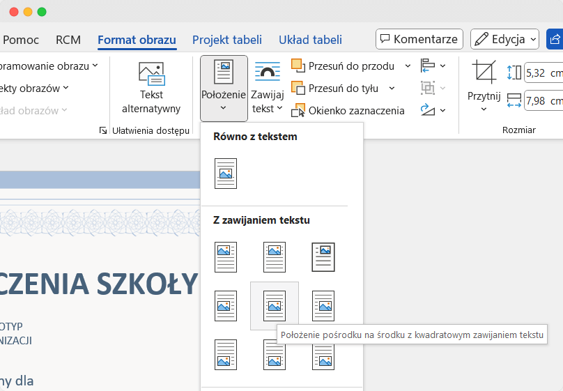 Jak stworzyć dyplom w wordzie - opcje formatowania obrazu w Microsoft Word. Jak stworzyć dyplom w wordzie - opcje formatowania obrazu w Microsoft Word.
