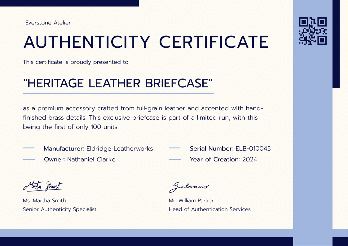 Detailed and modern authenticity certificate template
