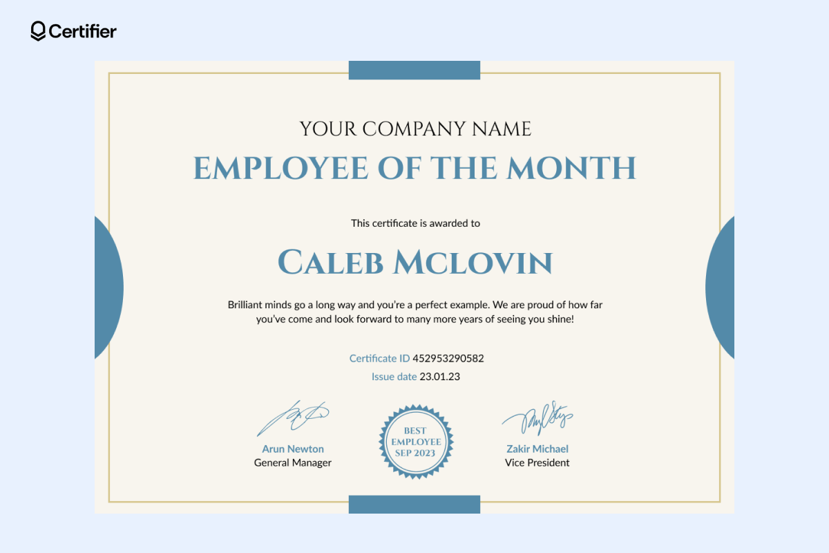 Printable free employee of the month template word with blue light elements. Printable free employee of the month template word with blue light elements.