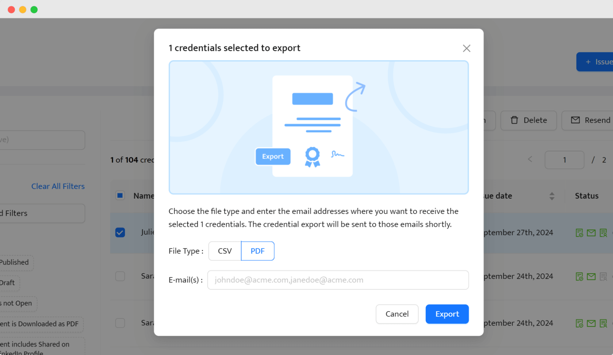 Saving a certificate in PDF format as one of the steps of how to print certificates. Saving a certificate in PDF format as one of the steps of how to print certificates.