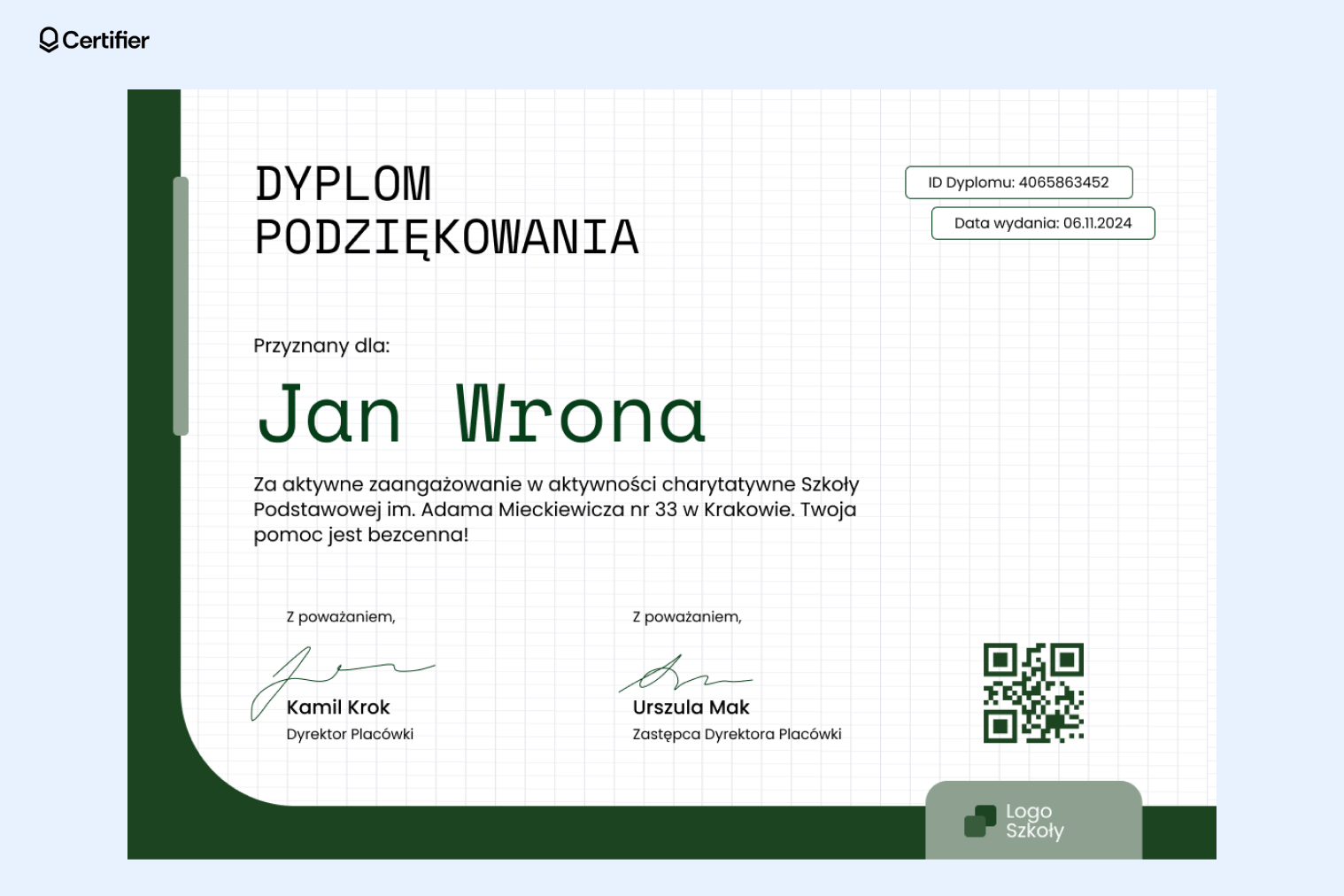 Wzór podziękowania do wydruku za darmo dla uczniów. Wzór podziękowania do wydruku za darmo dla uczniów.