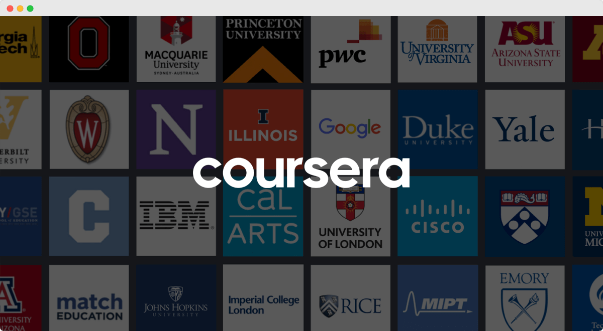 A collage of logos from top universities and companies surrounding the Coursera logo, exemplifying educational partnerships that build examples of technical skills across various disciplines. A collage of logos from top universities and companies surrounding the Coursera logo, exemplifying educational partnerships that build examples of technical skills across various disciplines.