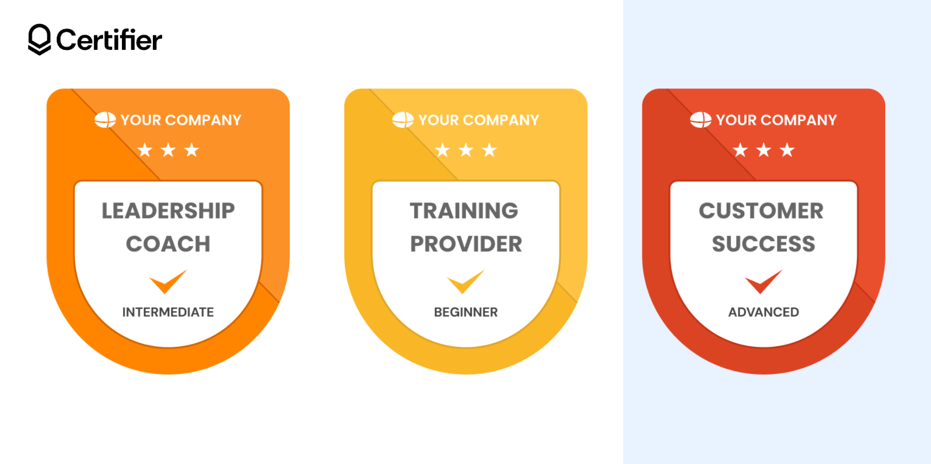 LinkedIn learning badges featuring levels of Leadership Coach, Training Provider, and Customer Success from beginner to advanced. LinkedIn learning badges featuring levels of Leadership Coach, Training Provider, and Customer Success from beginner to advanced.