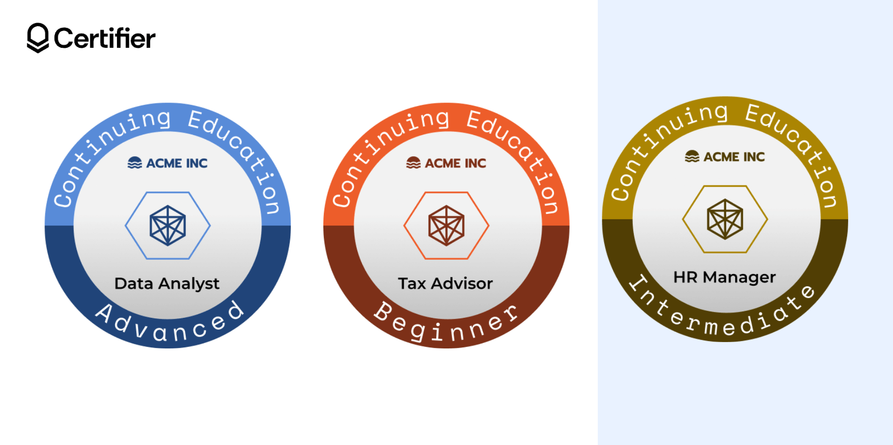 LinkedIn learning badges for Continuing Education in Data Analysis, Tax Advisory, and HR Management at advanced, beginner, and intermediate levels. LinkedIn learning badges for Continuing Education in Data Analysis, Tax Advisory, and HR Management at advanced, beginner, and intermediate levels.