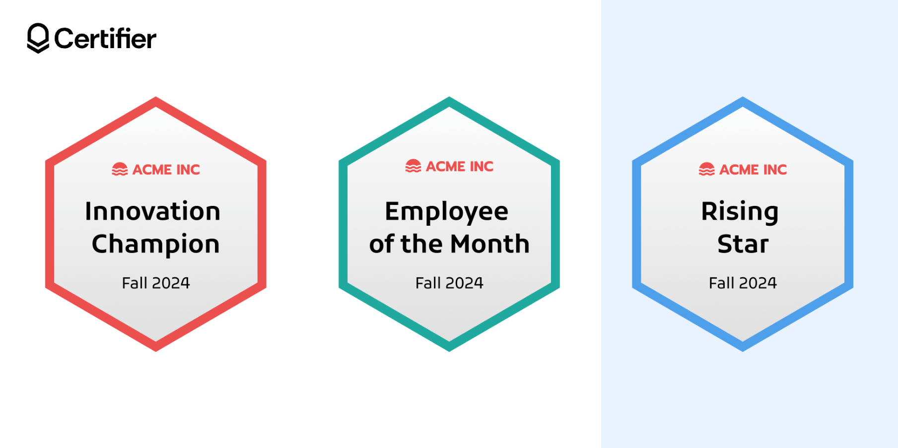 Linked In badges or Innovation Champion, Employee of the Month, and Rising Star. Linked In badges or Innovation Champion, Employee of the Month, and Rising Star.
