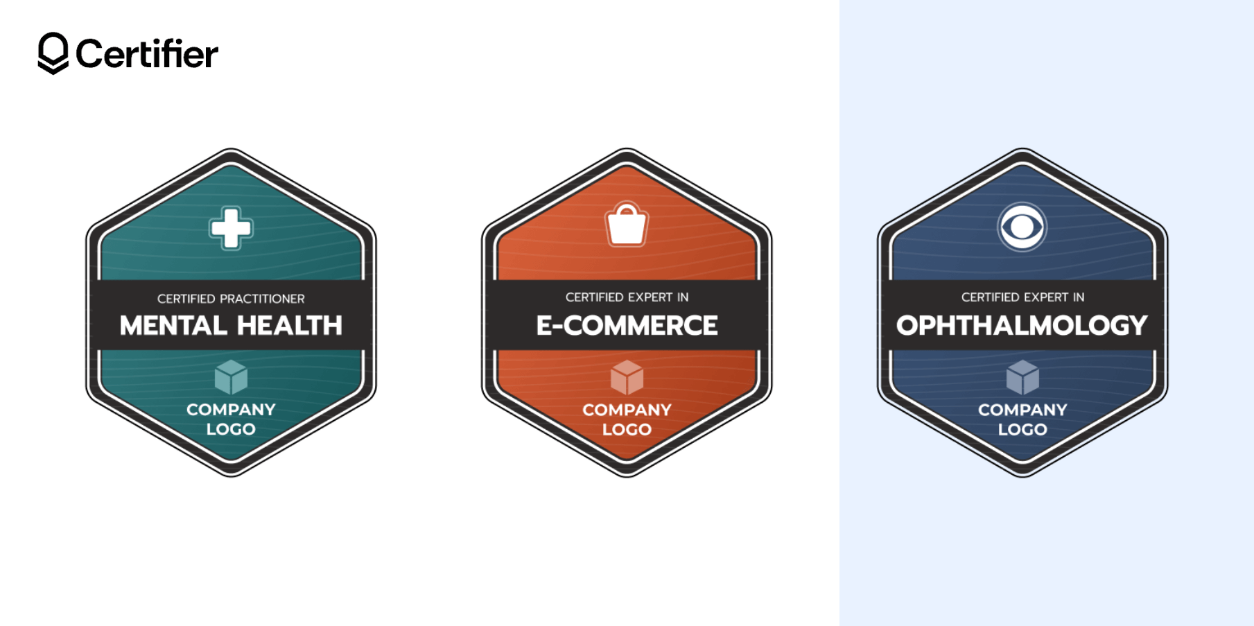 A hexagonal badge emphasizing certifications in specific industries, fitting for an employee badge template Word. A hexagonal badge emphasizing certifications in specific industries, fitting for an employee badge template Word.