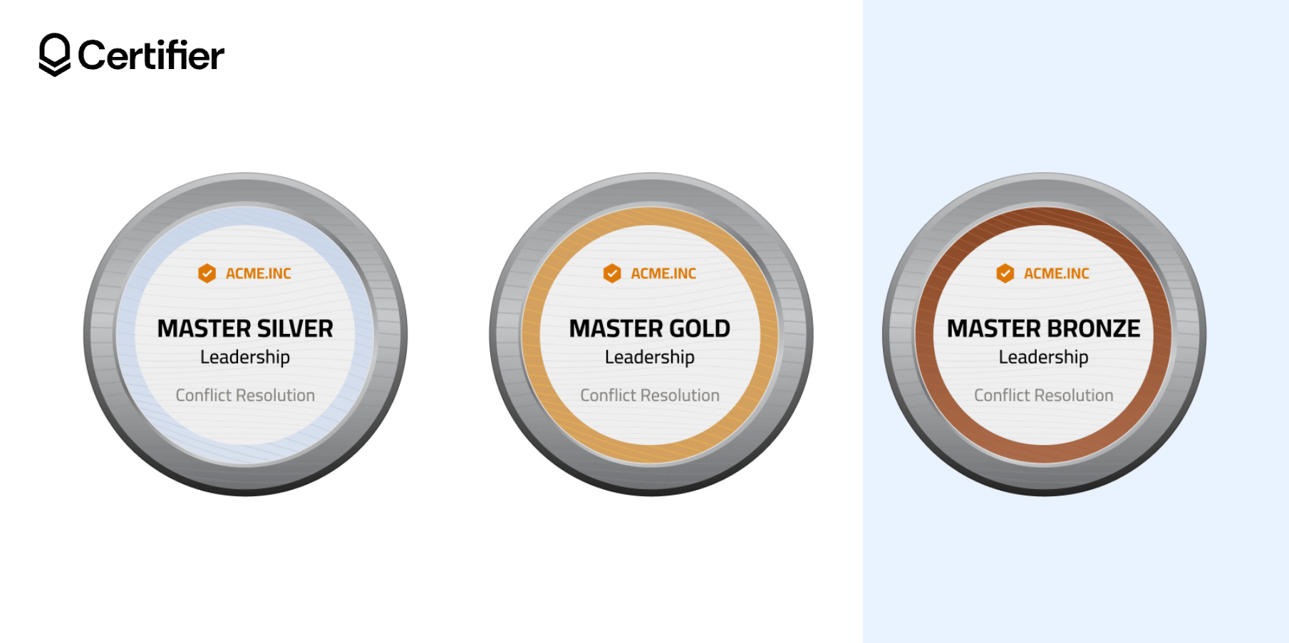 Circular badges emphasizing conflict resolution leadership in silver, gold, and bronze tiers, ideal for a Word badge template project. Circular badges emphasizing conflict resolution leadership in silver, gold, and bronze tiers, ideal for a Word badge template project.