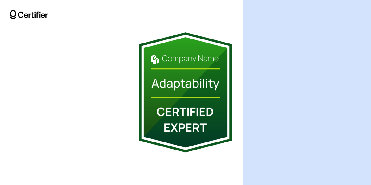 A green hexagonal badge labeled A green hexagonal badge labeled