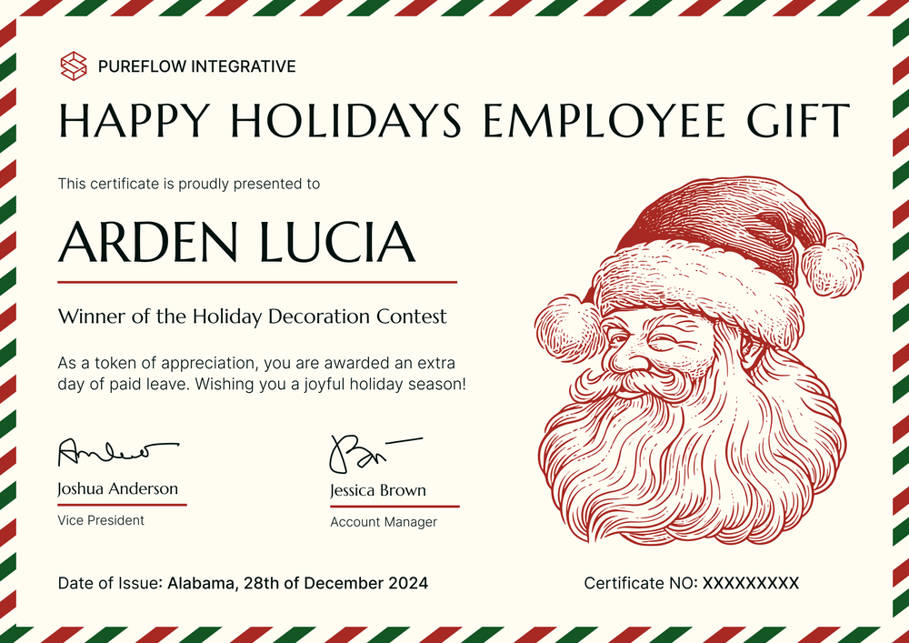 Modern and joyful Christmas gift certificate template for Christmas Gift Certificate Template Free Printable