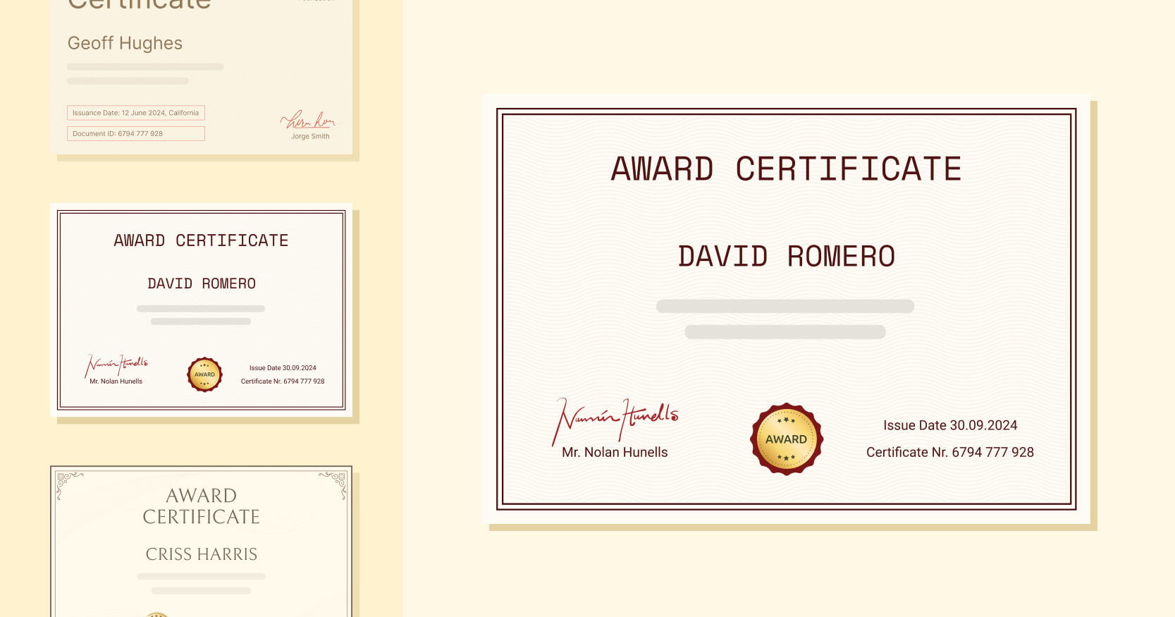 Certificate Of Completion: 30 Certificates Of Completion Non Perforated