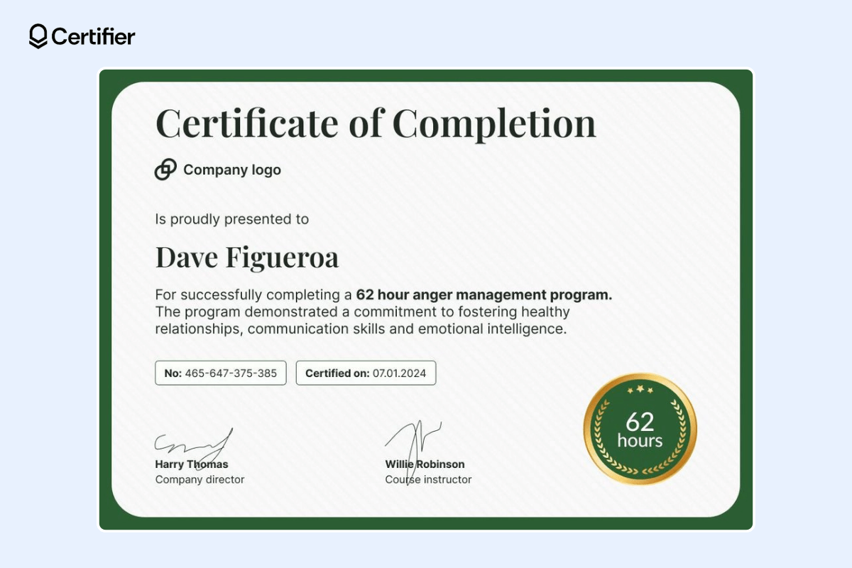 Modern certificate template with green borders, certificate number and expiration date. Modern certificate template with green borders, certificate number and expiration date.