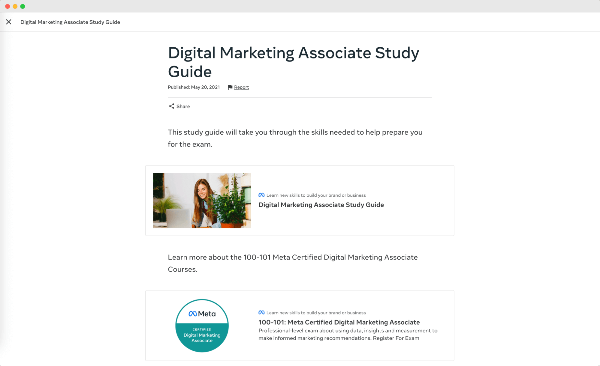 Meta's Digital Marketing Associate Study Guide prepares candidates for certification in marketing with skills in analytics and brand growth strategies. Meta's Digital Marketing Associate Study Guide prepares candidates for certification in marketing with skills in analytics and brand growth strategies.