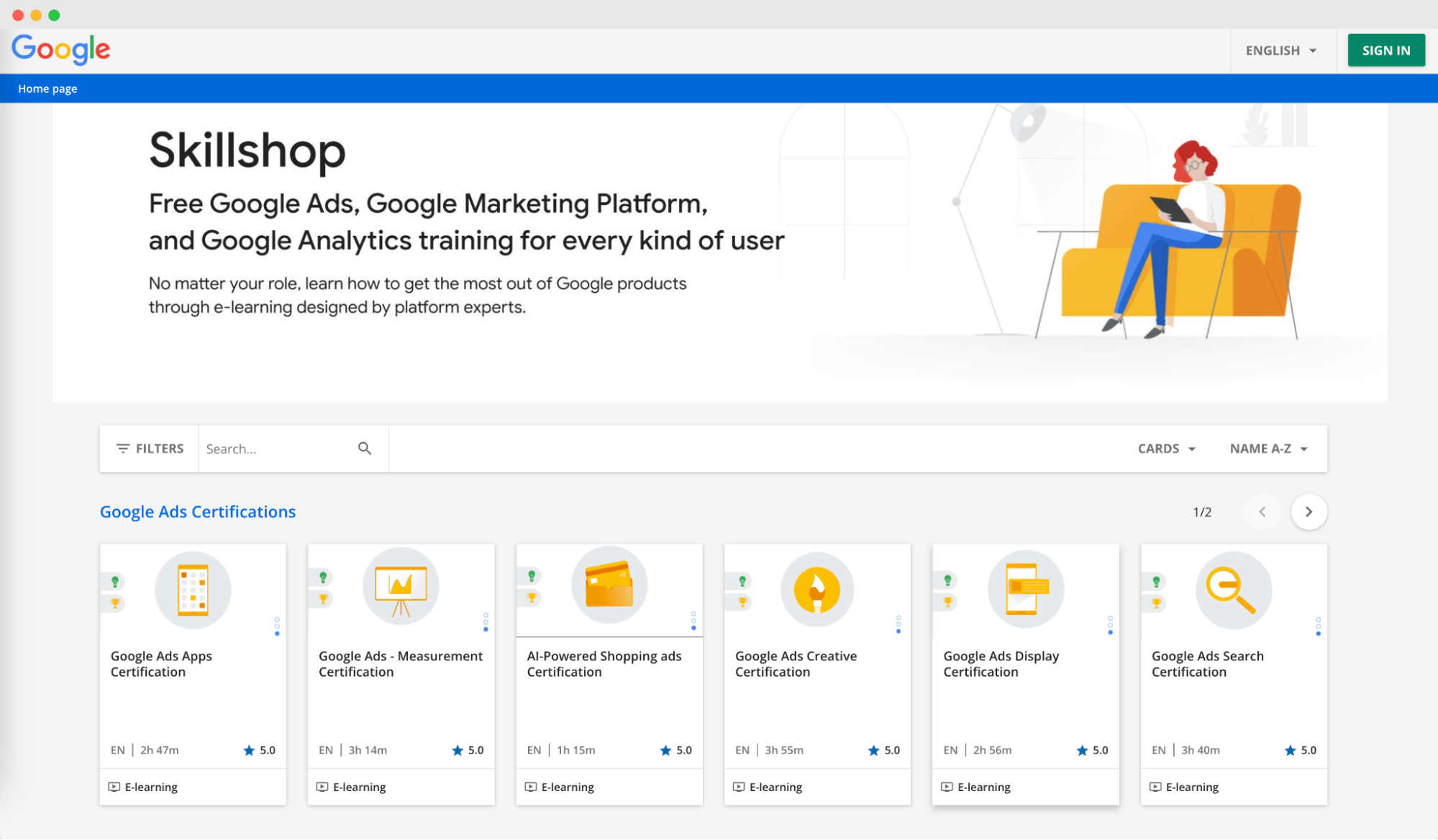 Google Skillshop provides free Google Ads certification and Google Analytics SEO certification to upskill in marketing and advertising. Google Skillshop provides free Google Ads certification and Google Analytics SEO certification to upskill in marketing and advertising.