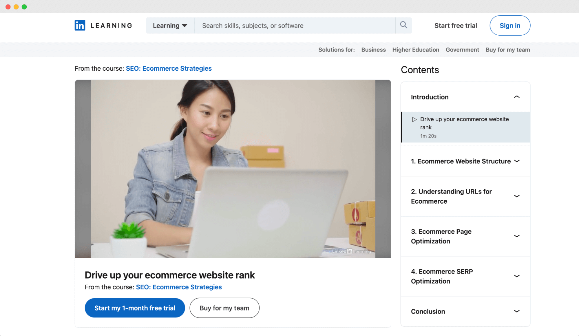 LinkedIn Learning course teaches ecommerce SEO strategies, valuable for earning a Google SEO certification or advancing search engine marketing skills. LinkedIn Learning course teaches ecommerce SEO strategies, valuable for earning a Google SEO certification or advancing search engine marketing skills.