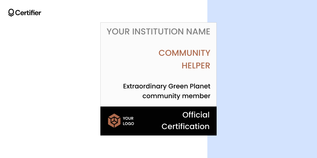 Community Helper official certification badge featuring a clean black and white design, perfect for achievement badge download. Community Helper official certification badge featuring a clean black and white design, perfect for achievement badge download.