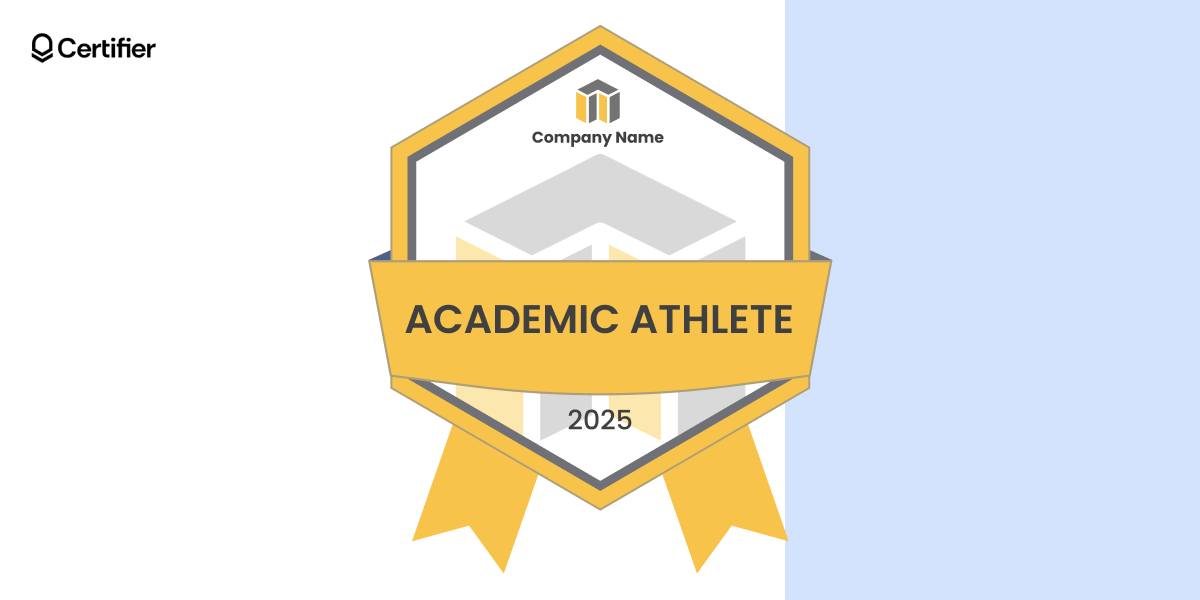 Achievement badge labeled Achievement badge labeled