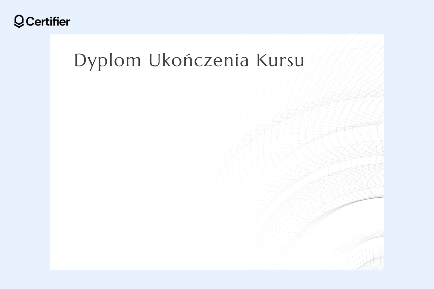 Darmowy szablon tła do dyplomu z delikatnym wzorem po prawej stronie. Darmowy szablon tła do dyplomu z delikatnym wzorem po prawej stronie.