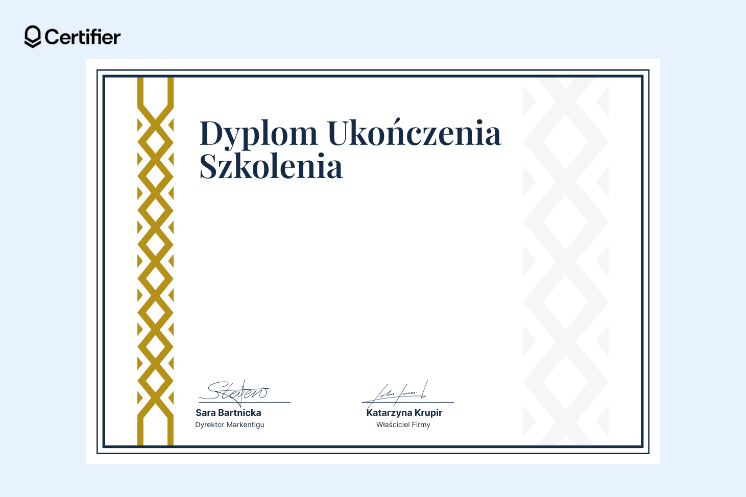 Puste tło do dyplomu z edytowalną złotą i białą geometryczną ramką. Puste tło do dyplomu z edytowalną złotą i białą geometryczną ramką.